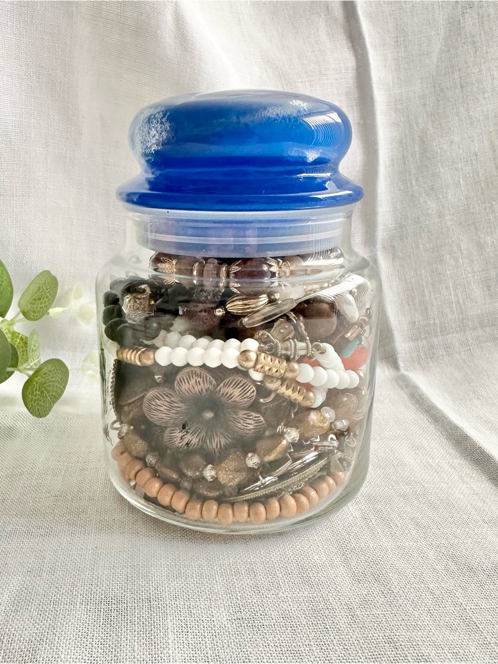 Boho themed jewelry jar